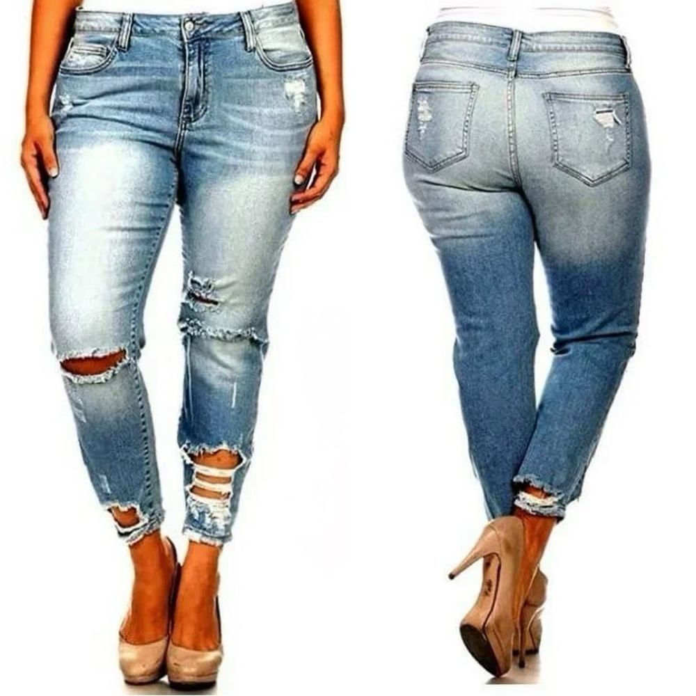 Cello Distressed Skinny Light Wash Denim Jeans
